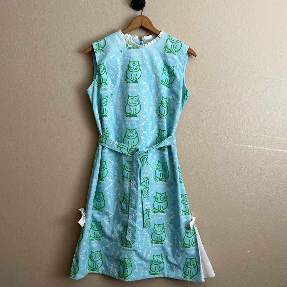 Vintage Vested Gentress Cat 1960s Trailered Maison Mendessolle Shift Dress Mod